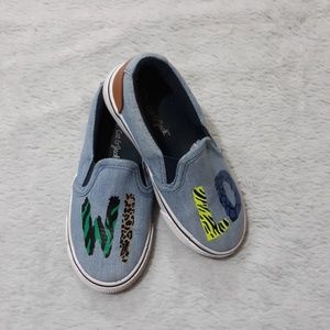 Cat & Jack "Wild" Denim Slip On Sneakers size 8